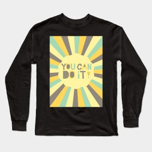 You Can Do It - Yellow Retro Long Sleeve T-Shirt